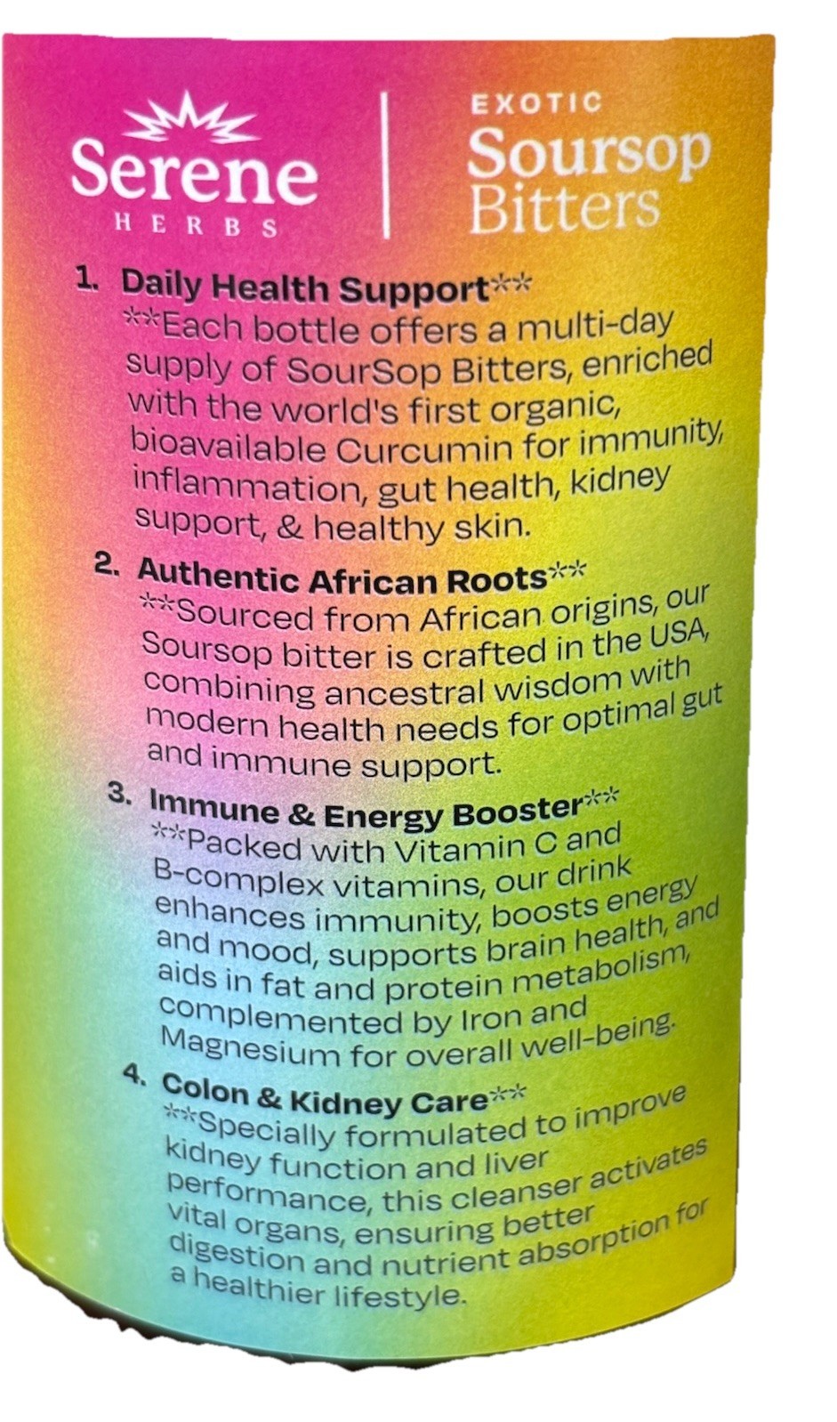 Exotic Soursop Bitters, 100% Pure Natural Organic Detox Herbs 16 Oz.