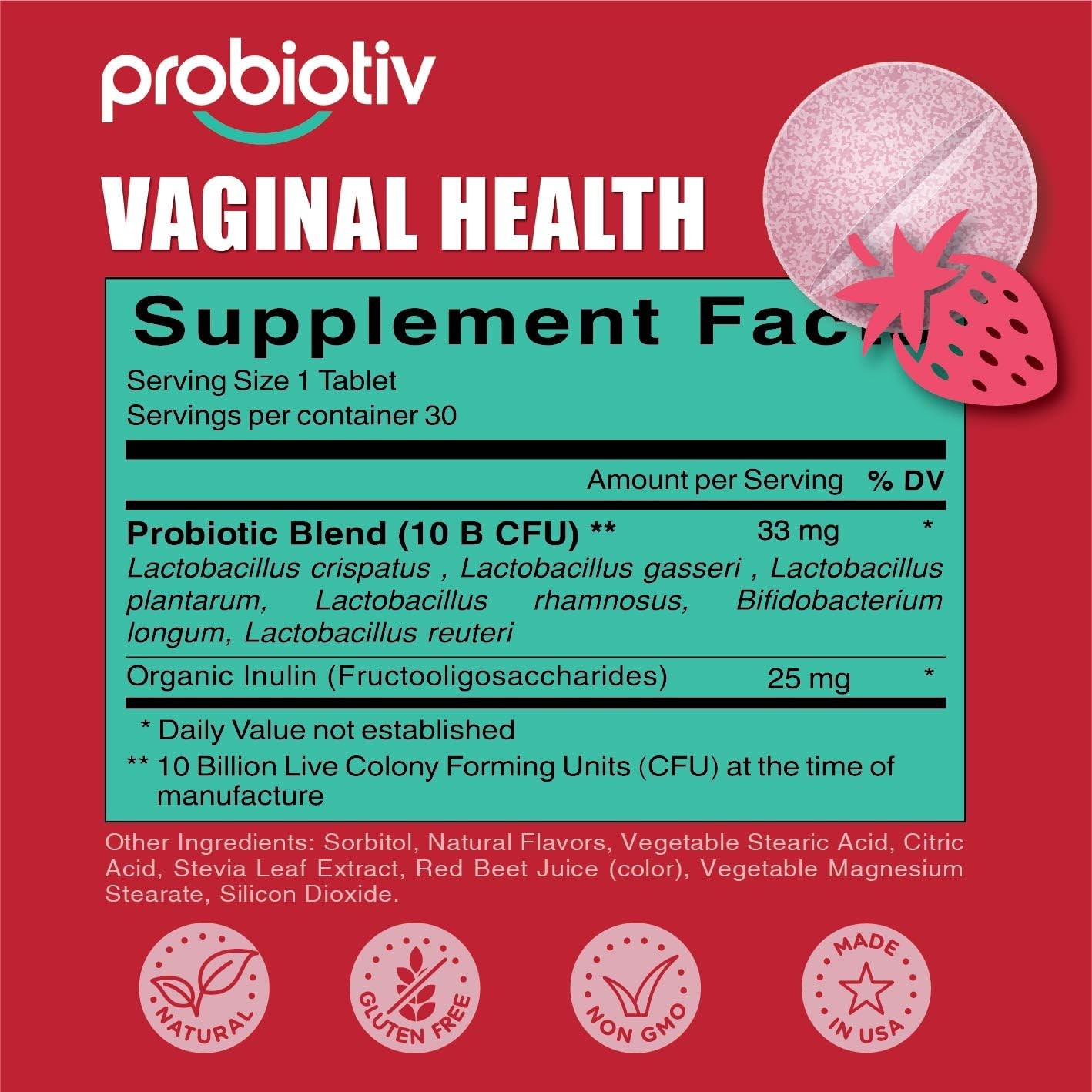 World’s First Chewable Female Vaginal Probiotics 10 Billion CFU + Organic P…