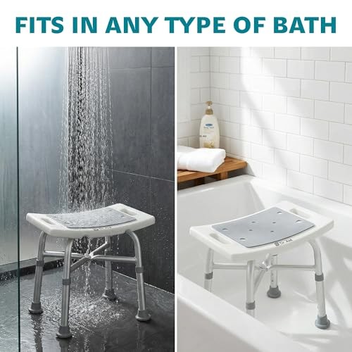 Shower Chair for Inside Shower – 400 lbs, 5-Height Adjustable Bathroom Stool
