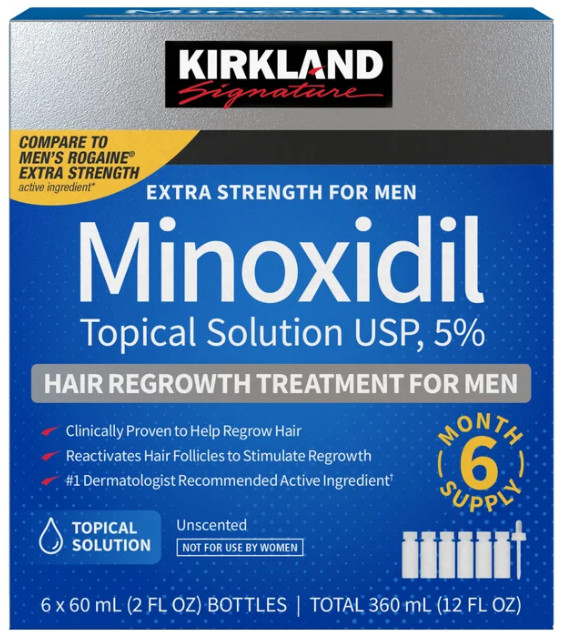 Kirkland Signature Minoxidil 5% Hair Regrowth Treatment for Men 12 Month Supply