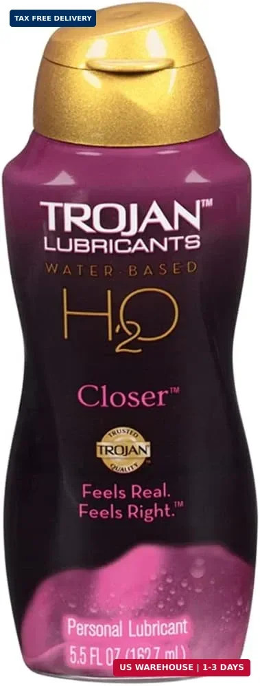 TROJAN Lubricants H2O Closer Water-Based Lubricant, Personal Lube, 5.5 fl oz
