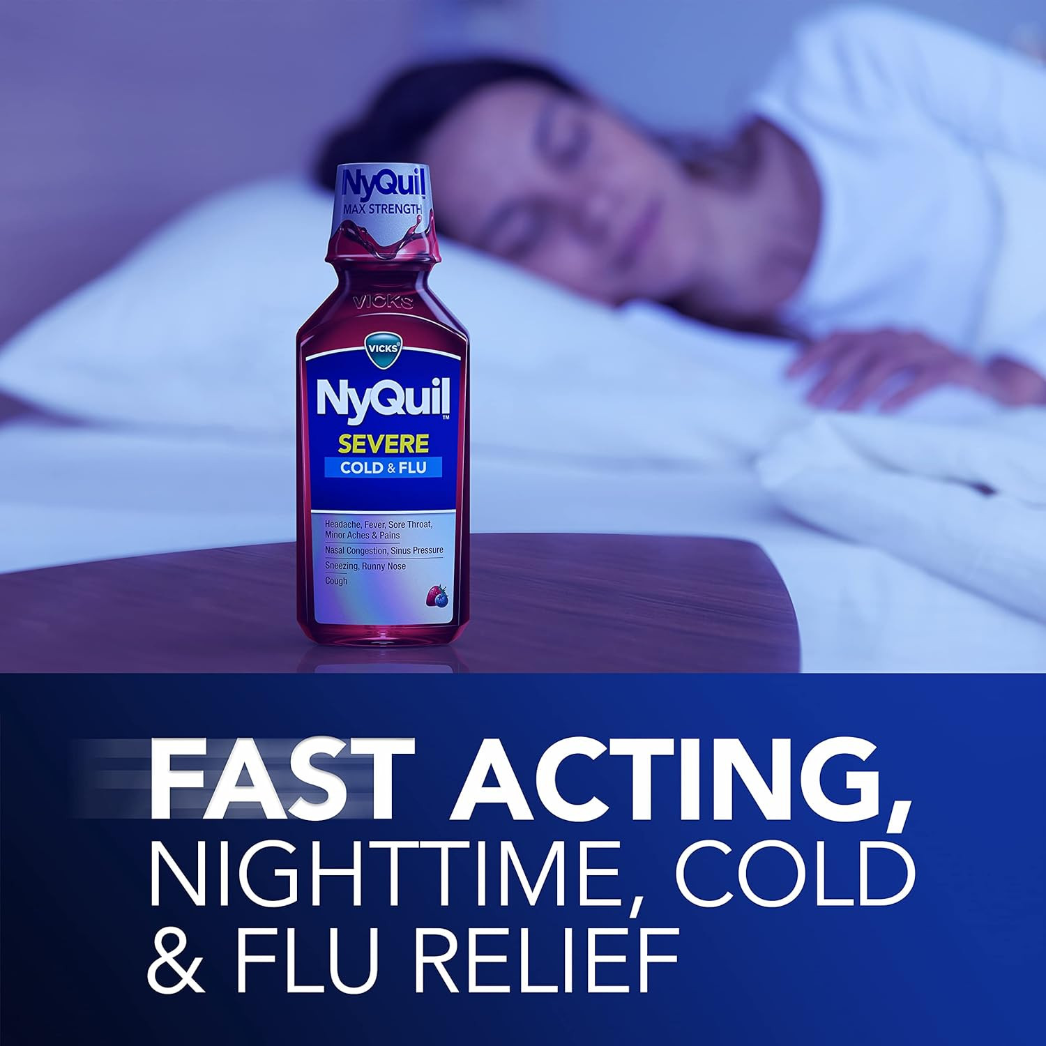 Nyquil SEVERE Cold & Flu Liquid Twin Pack, Nighttime Relief Medicine for Headach