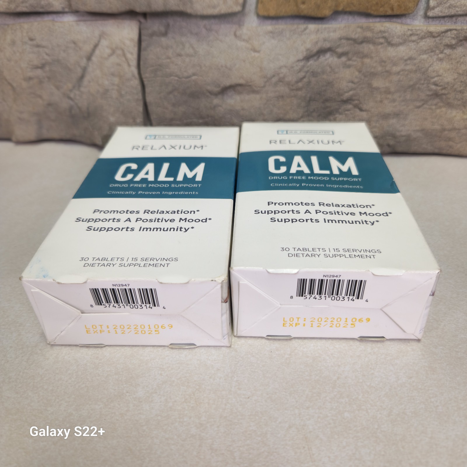 2X Relaxium Calm Non-Habit Forming Stress and Mood Support Supplement EXP 12/25