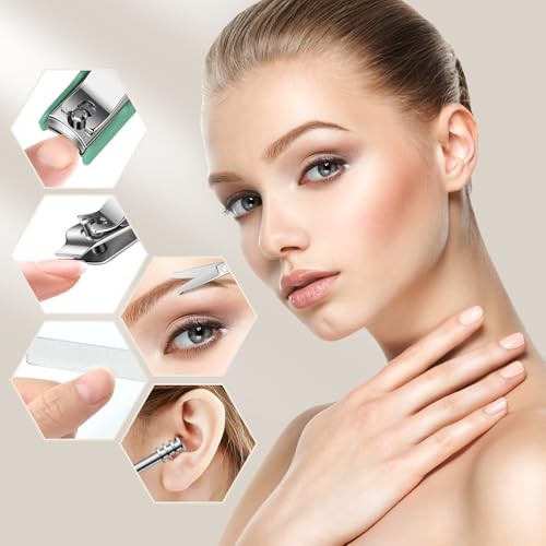 6-Piece Nail Clipper Set with Nail File, Tweezers and ingrown toenail Removal