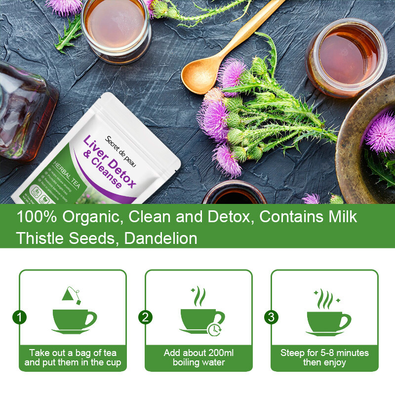 30 Days Detox Tea Bags 100% Natural Liver Metabolism Boost Immune Anti-oxidant