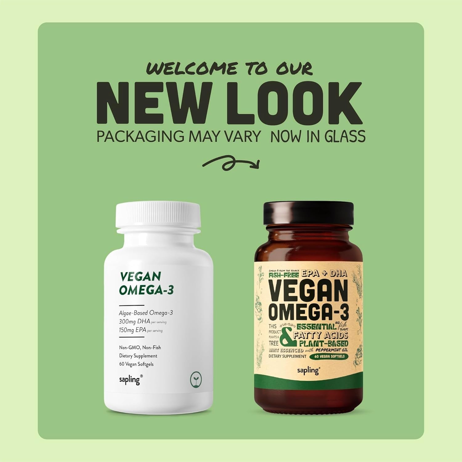 Vegan Omega 3 DHA EPA Algae Oil 60 Softgels 2 Pack Plant-Based Heart Brain Joint