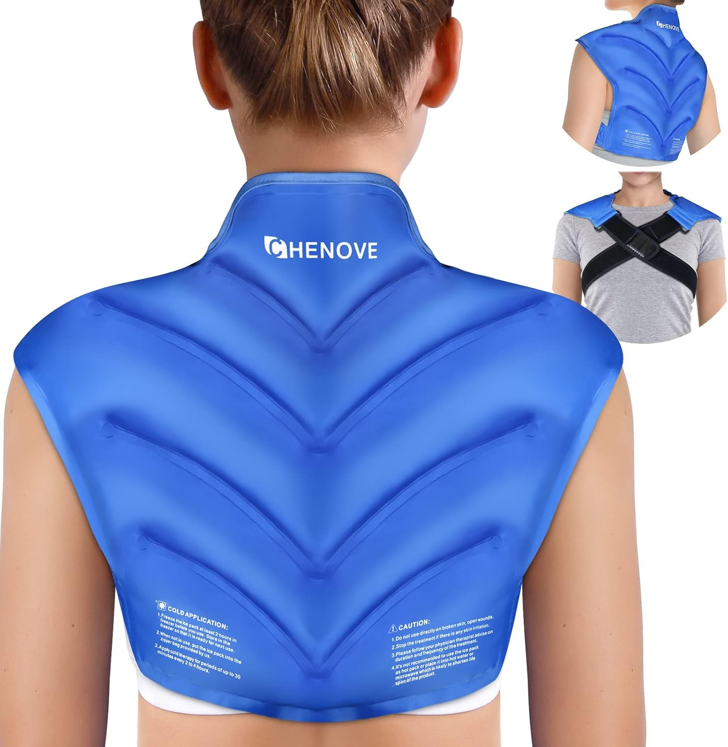 Ice Pack for Shoulders Upper Back with Strap, Neck and Shoulder Ice Pack Wrap Ro