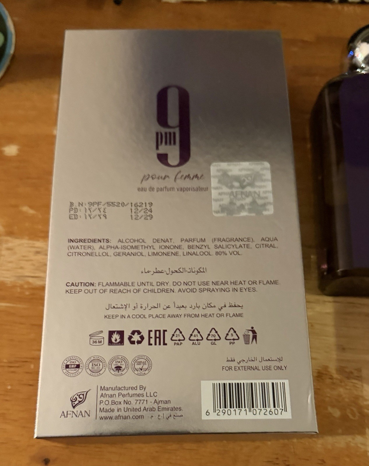 Afnan 9 PM pour femme Eau de Parfum Spray 3.4 fl oz Regular Size