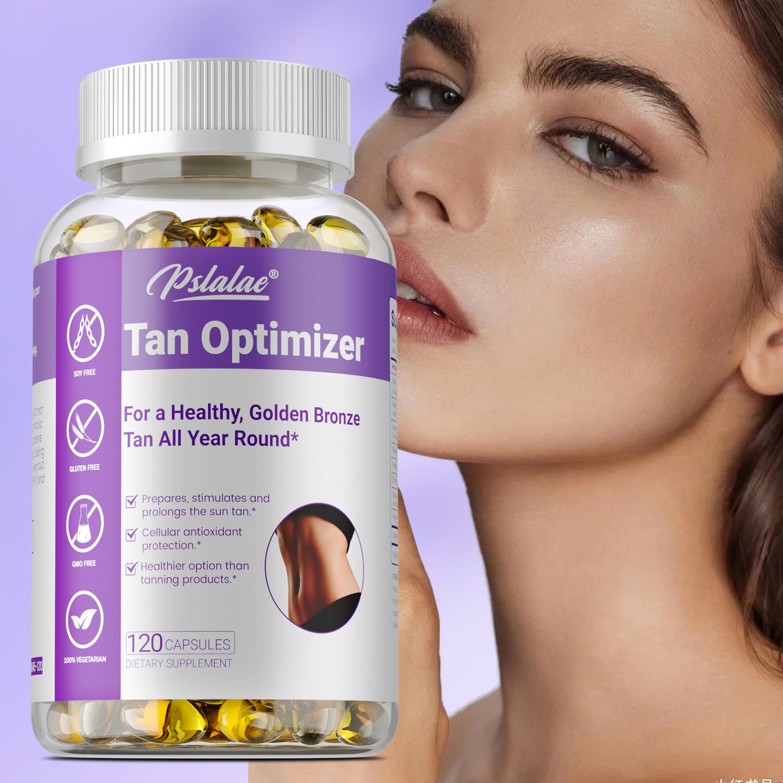 Tan Optimizer 120pcs – Natural Tanning,Improve Dryness and Roughness,Skin Health