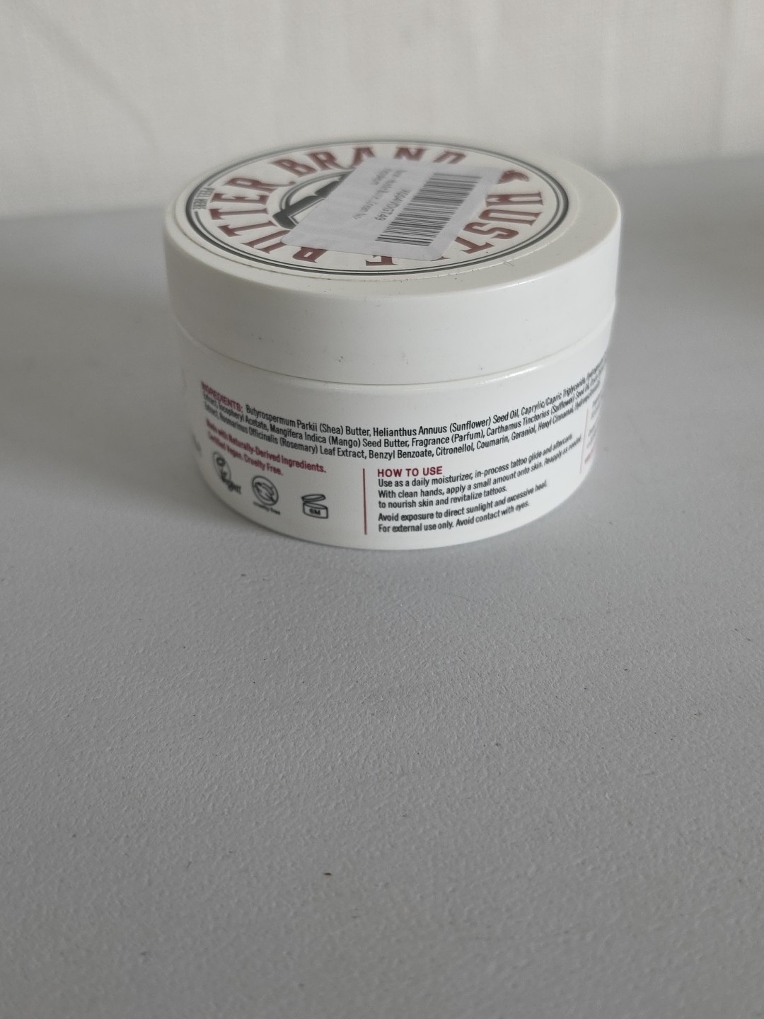 HUSTLE Butter Brand TATTOO BALM 5 fl. oz. / 150 mL • VEGAN • EXPIRES 2/2027