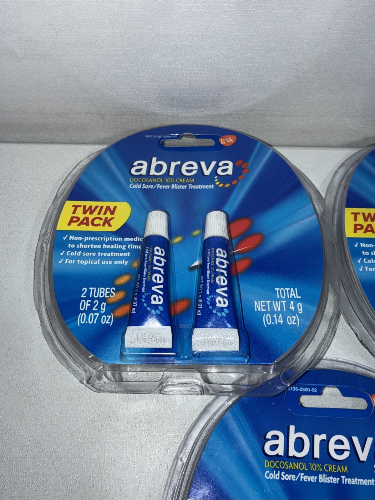 3 Sealed Abreva Twin Packs Cold Sore Treatment Topical Ointment