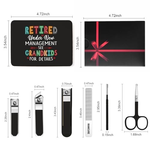6-Piece Nail Clipper Set with Nail File, Tweezers and Ingrown Retired Black