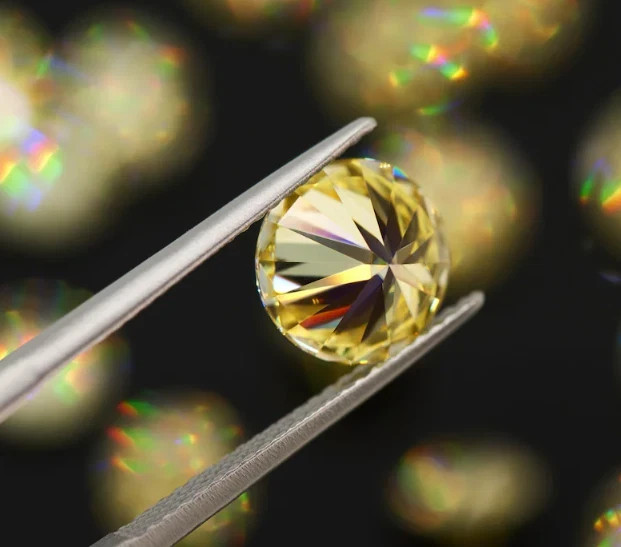 3 Ct Round Cut Natural Yellow Color Loose Lab Grown CVD Diamond VVS1 Certified