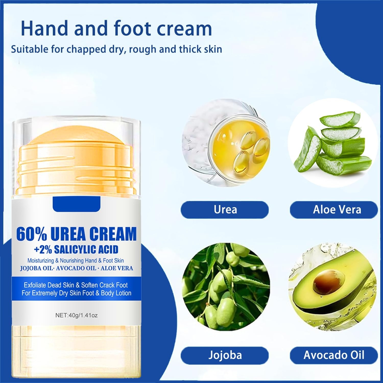 Luxury Urea Cream 60% with 2% Salicylic Acid for Deep Hydration & Softening