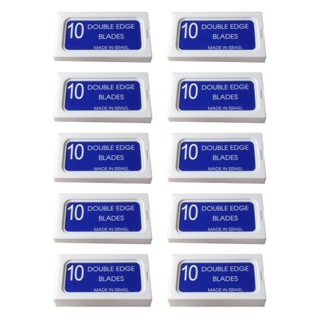 100 Personna Crystal double edge razor Shaving DE blades made in Israel