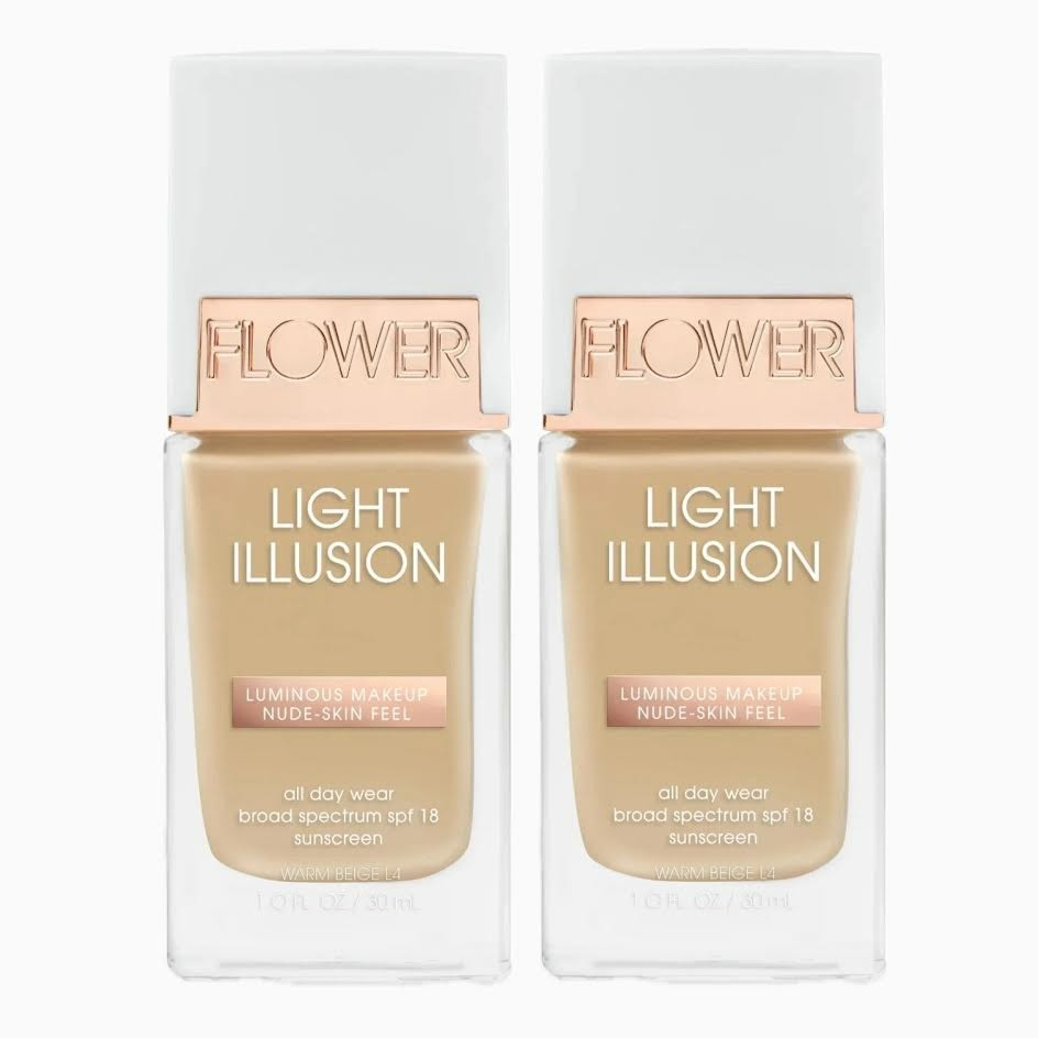 FLOWER Beauty Light Illusion Foundation – L4 Warm Beige – 2 PACK