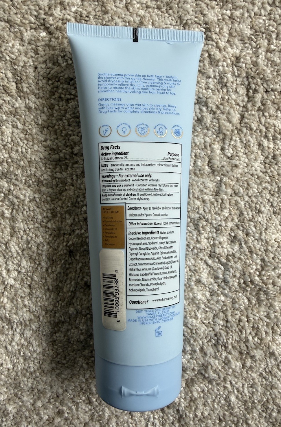 NAKERY Beauty Intensive Repair Treatment Soothing Wash Eczema Face/Body 10oz