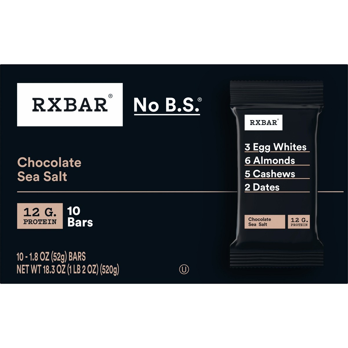 RXBAR Chocolate Sea Salt Protein Bars – 18.3oz/10ct