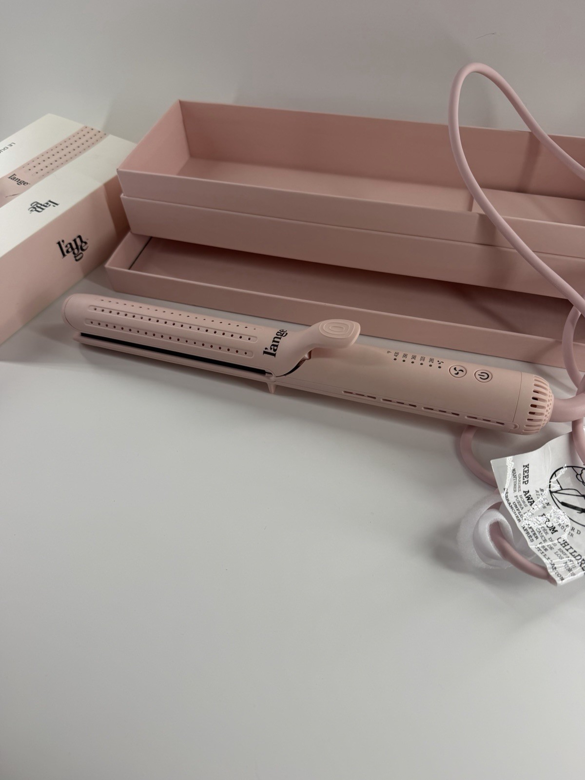 L’ange Le Duo Grande 360 Airflow Styler Pink Hair Straightener Flat Iron Boxed