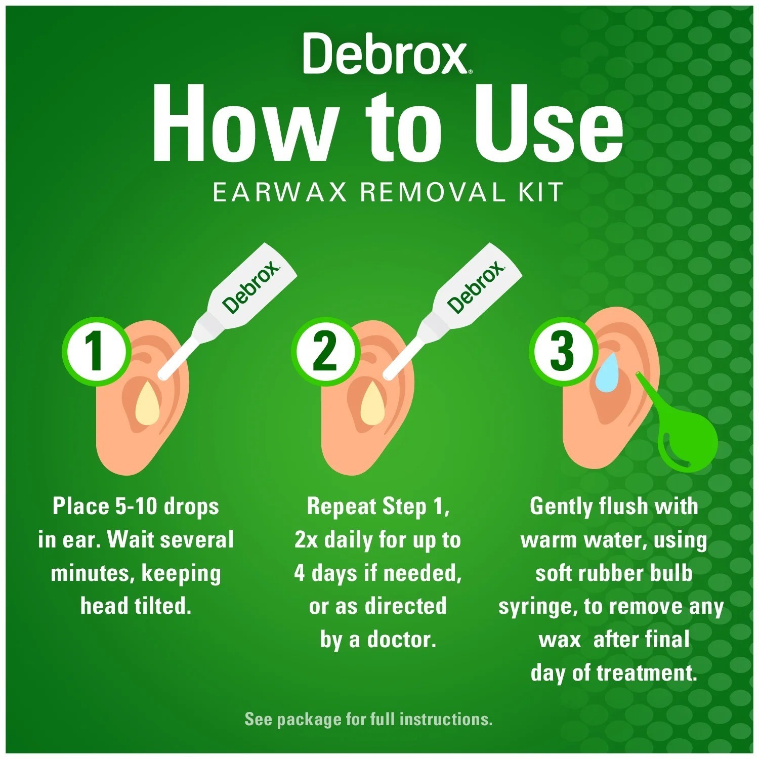 Debrox Ear Wax Removal Kit – Includes Bulb Syringe and 0.5 Fl Oz Removal Drops