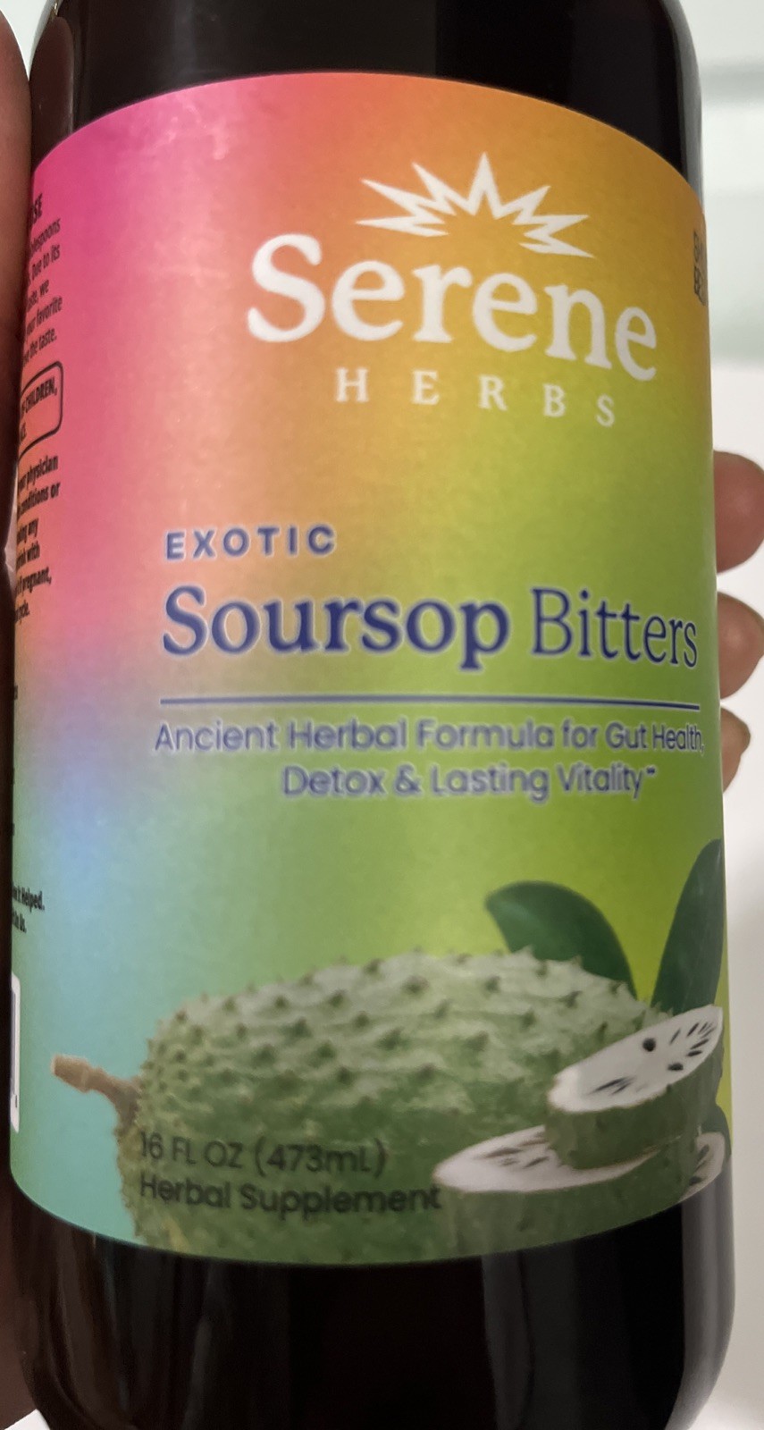 Serene Herbs Exotic Soursop Bitters 16 Fl. Oz. Gut Health Detox Lasting Vitality