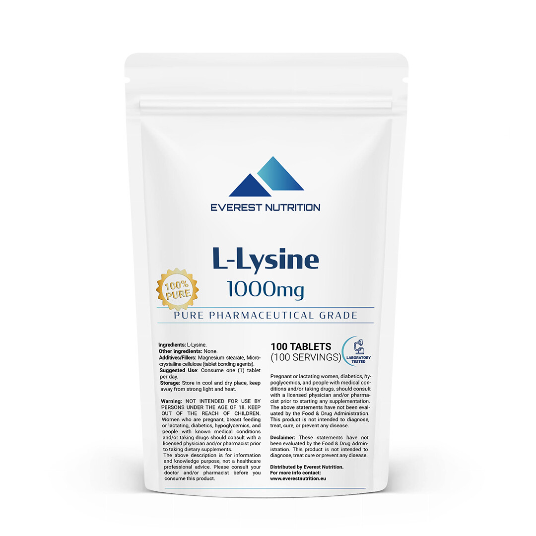L-LYSINE ESSENTIAL AMINO ACID 1000mg TABLETS BOOSTS CALCIUM & COLLAGEN SYNTHESIS