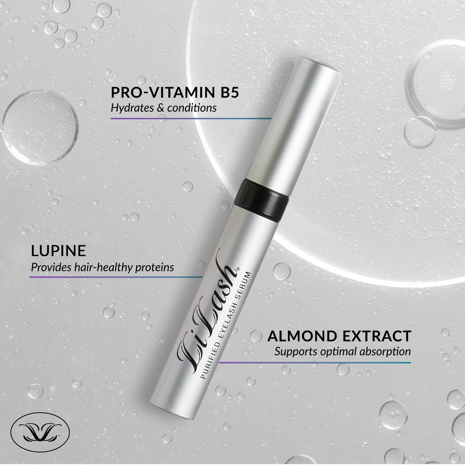 LiLash Purified Eyelash Serum for Longer & Fuller Lashes, 2mL, 90-Day Supply