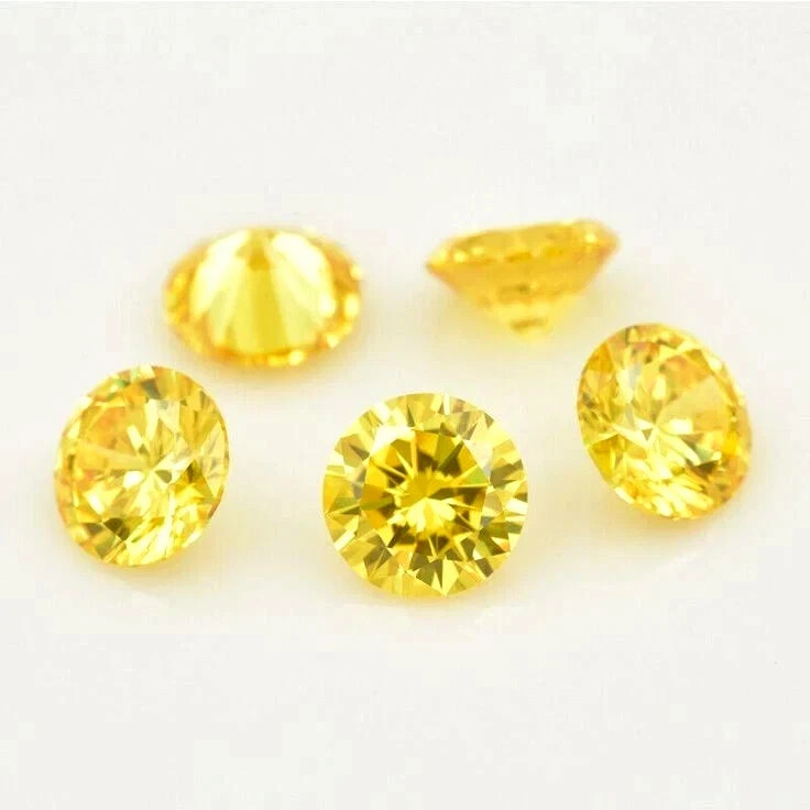 Loose 2 Ct Round Cut Lab Grown CVD Diamond Natural Yellow Color VVS1 Certified