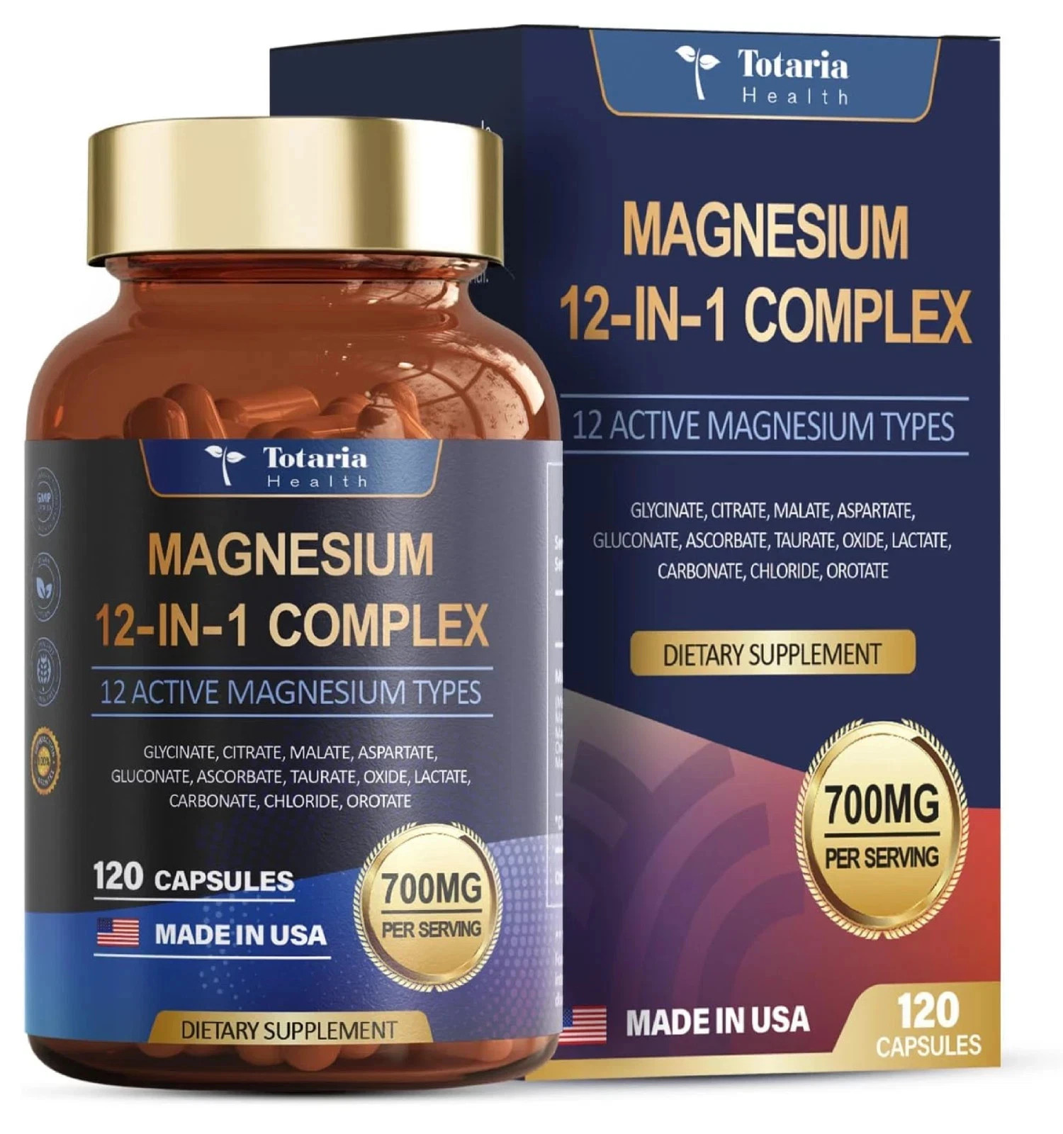 Magnesium Complex 700mg 12 in 1 Magnesium Supplement with 120 counts