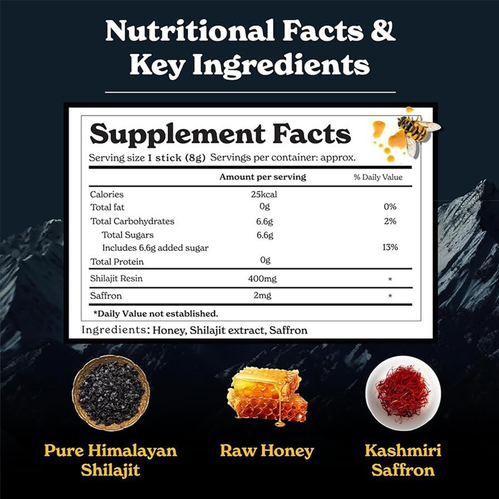 Better Alt Pure Himalayan Shilajit Sticks with 30sticks Honey, Naturally Sweeter