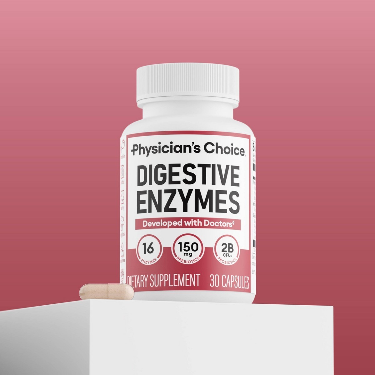 Physician’s Choice Digestive Enzyme Probiotic Capsules – 30ct: 2 Billion CFUs