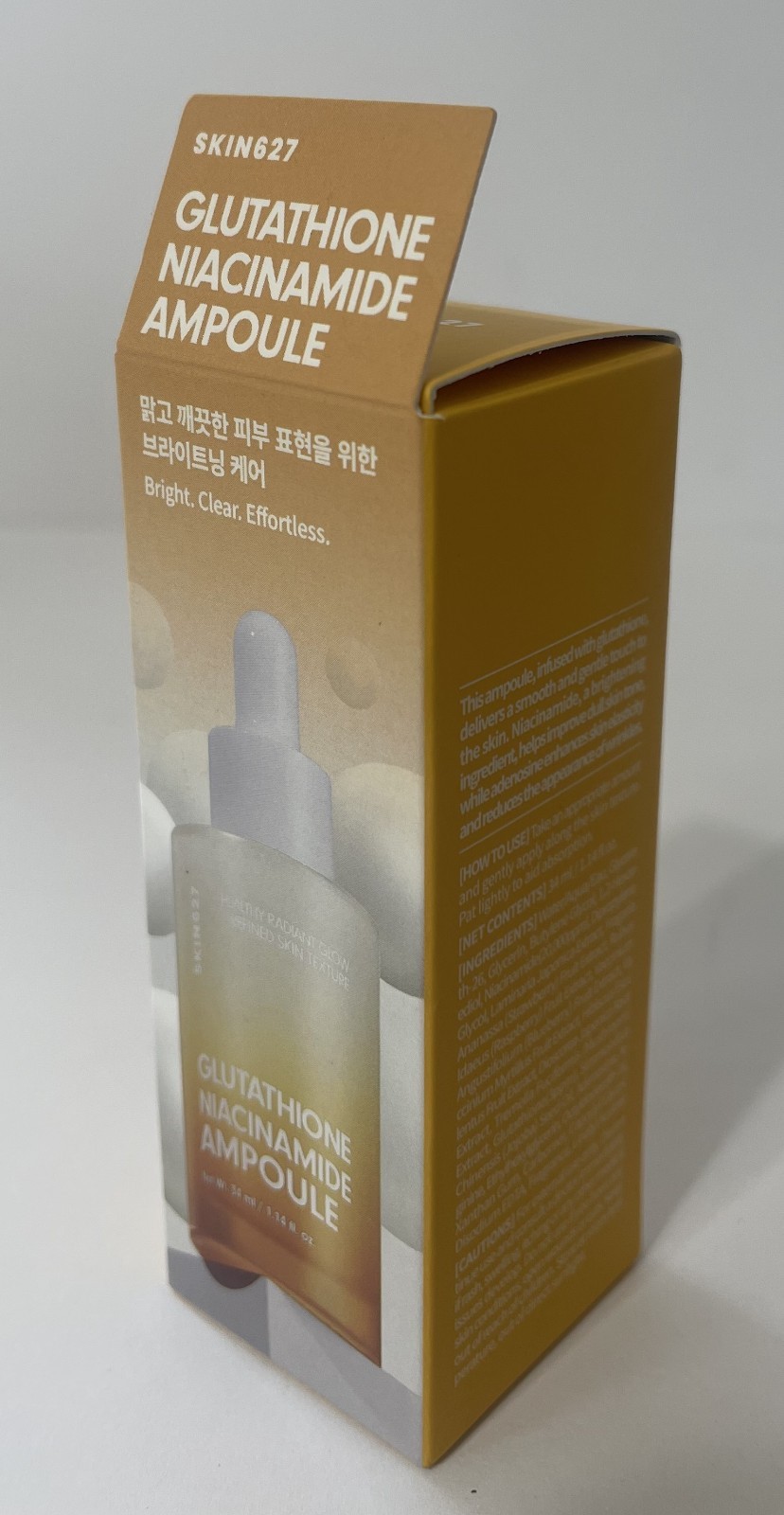 SKIN627 GLUTATHIONE NIACINAMIDE AMPOULE, 34 ml/1.14fl oz, MADE IN KOREA