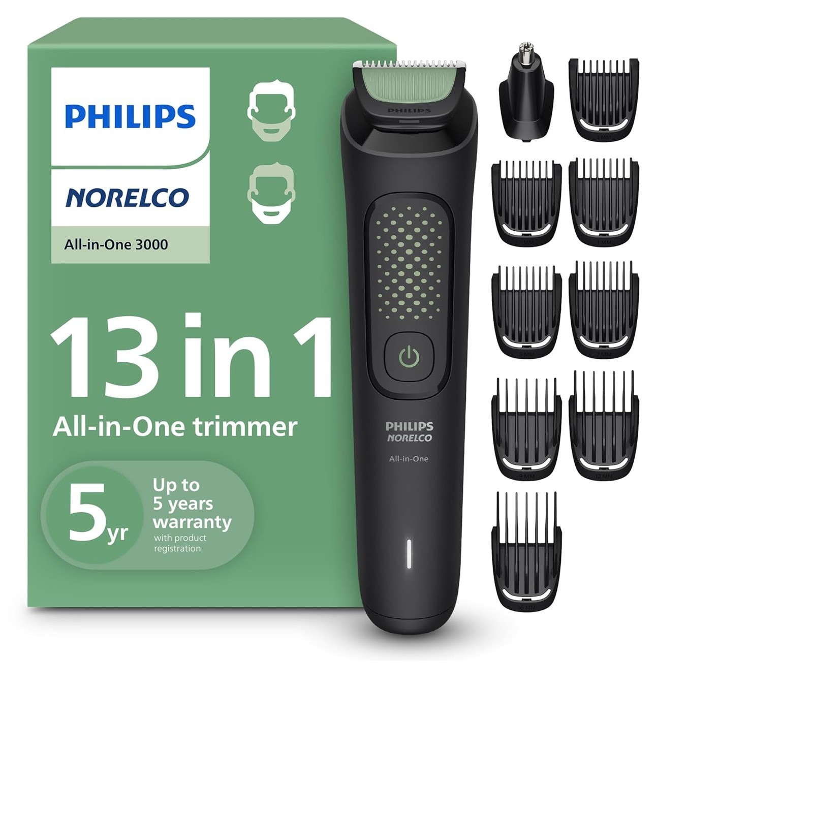 All-in-One Trimmer Beard Styler Hair Clipper 13 in 1 Self-Sharpening