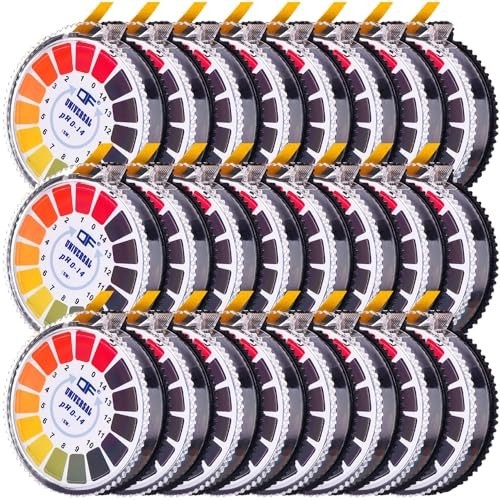 Universal pH Test Paper Strips – Full Range 0-14, 16.4 ft Roll, 24 Strips