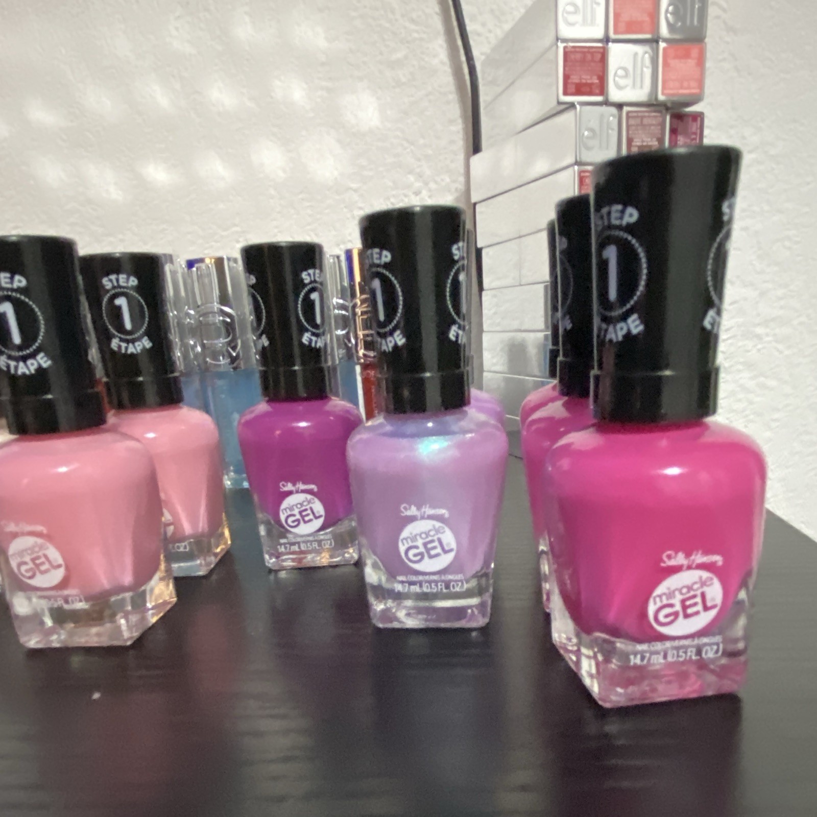 Sally Hansen Miracle Gel Shimmer Gel Nail Polish Lot of 5 Pink Purple 14.7ml