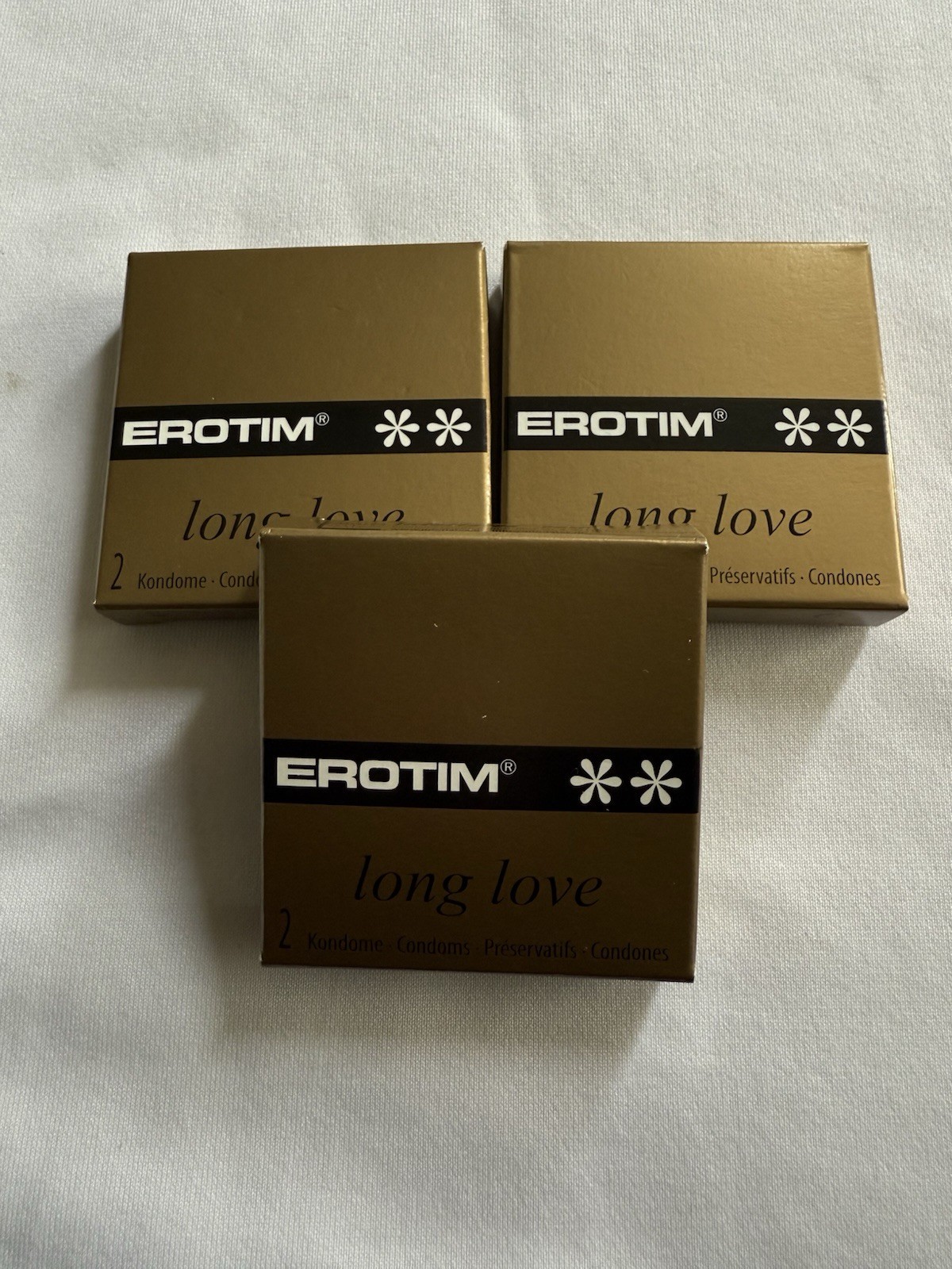 Erotim Long Love Condoms With Coitus Prolonging- 3 Pk ( 6 Single None Studded )