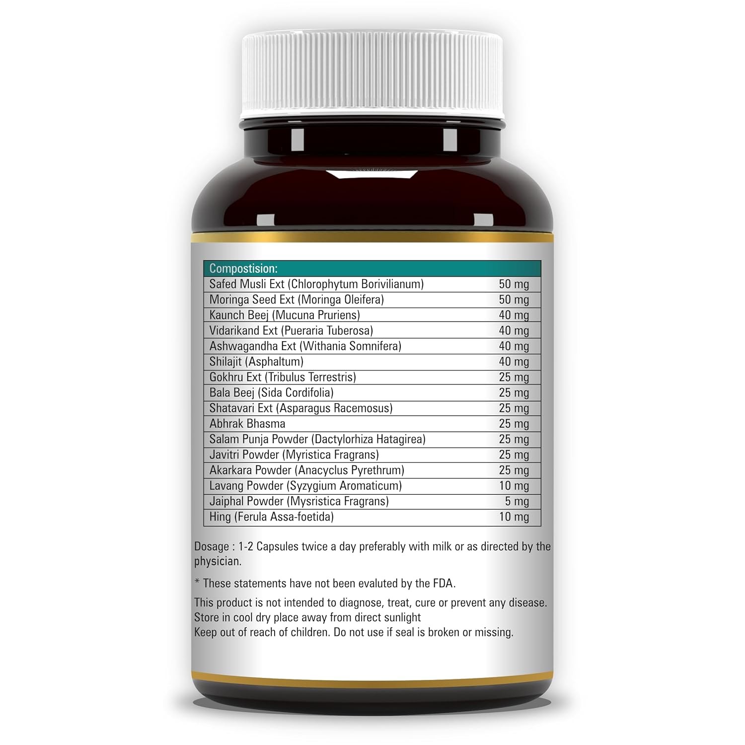 2×100% Pure Shilajit Power + 16 Herbs Extremely potent, High Performance 60 Cap