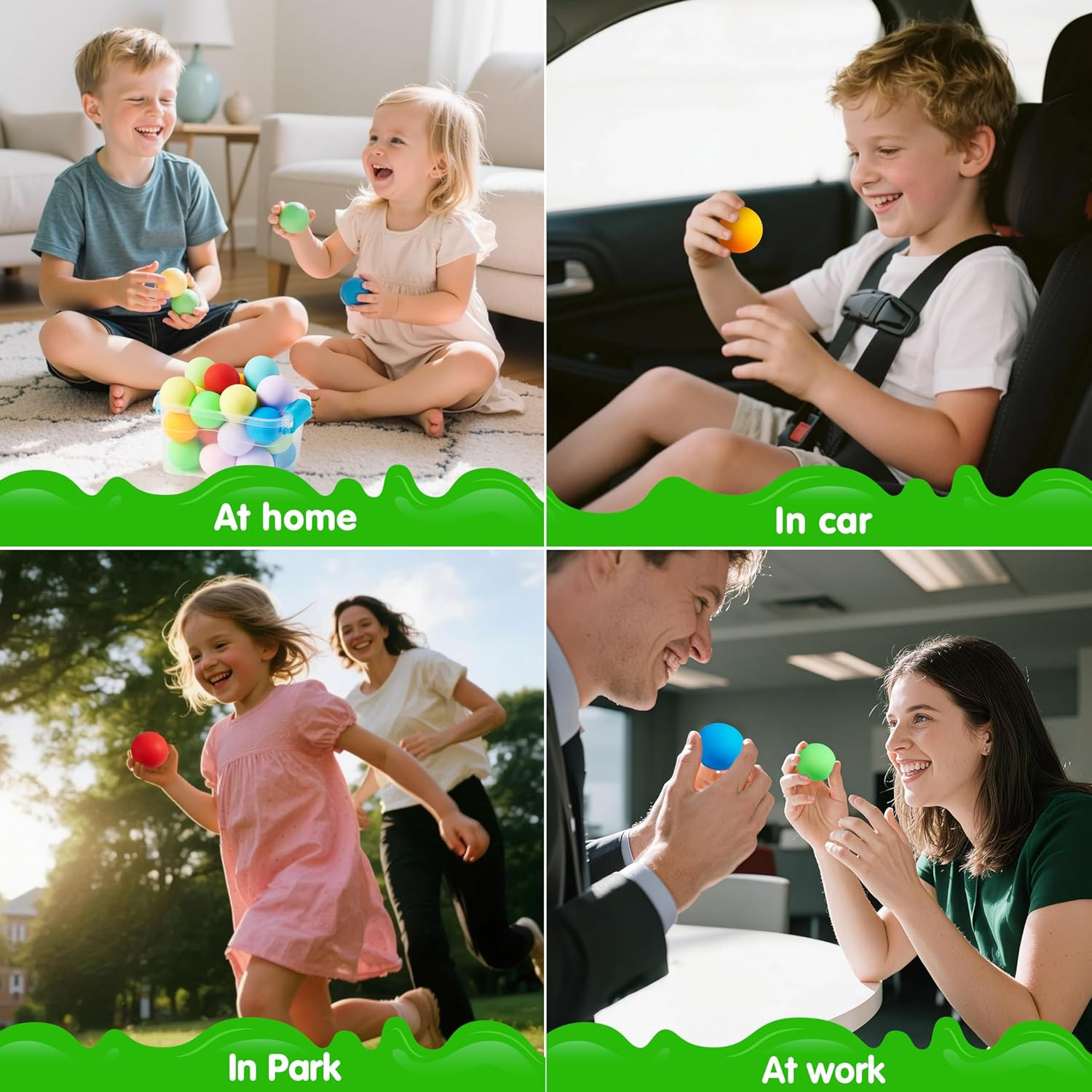 24-Pack Slow Rising Squishy Stress Balls 1.6in, Sensory Fidgets, Party Favor Set
