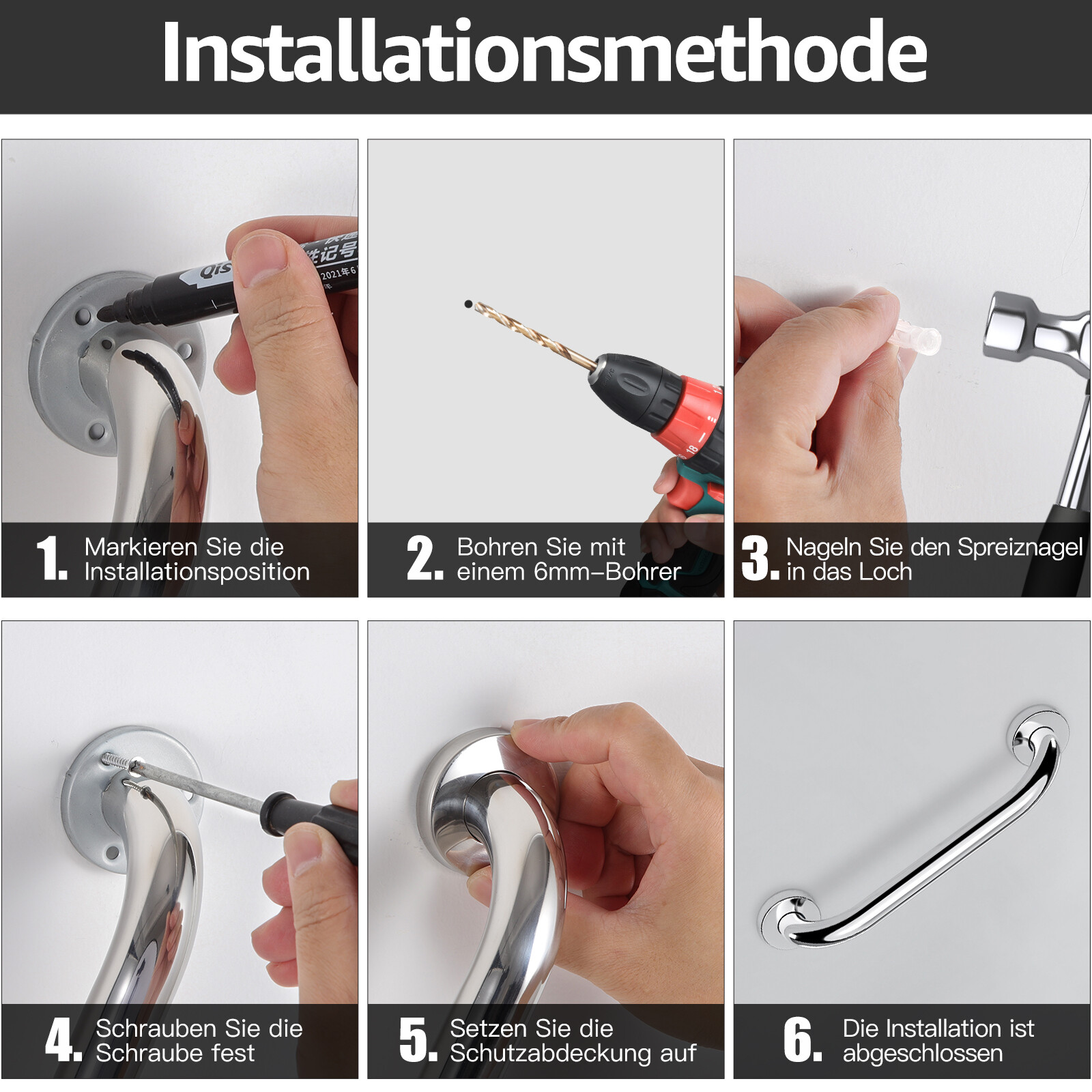 12-25” Stainless Steel Grab Bar Bathroom Safety Handicap Shower Handle SupporT