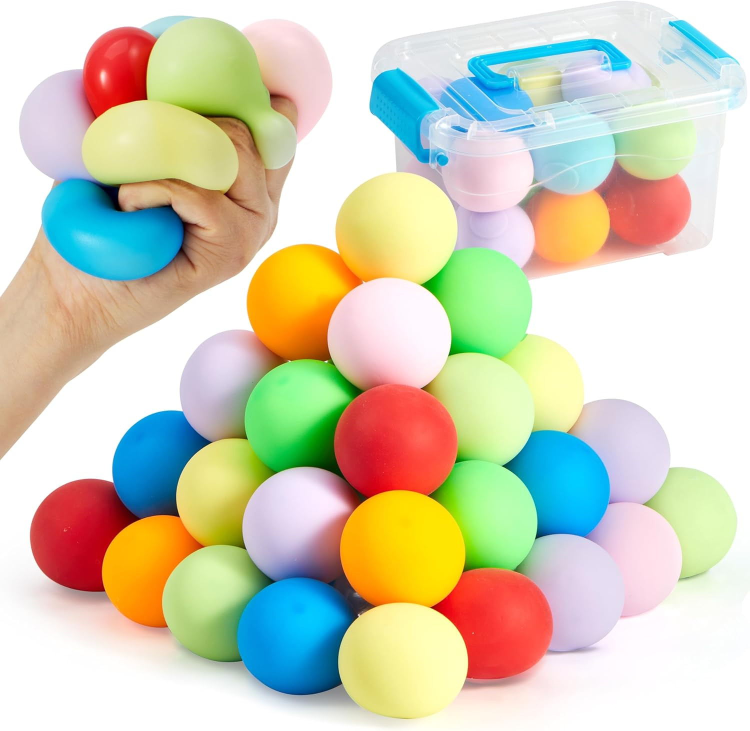 24-Pack Slow Rising Squishy Stress Balls 1.6in, Sensory Fidgets, Party Favor Set
