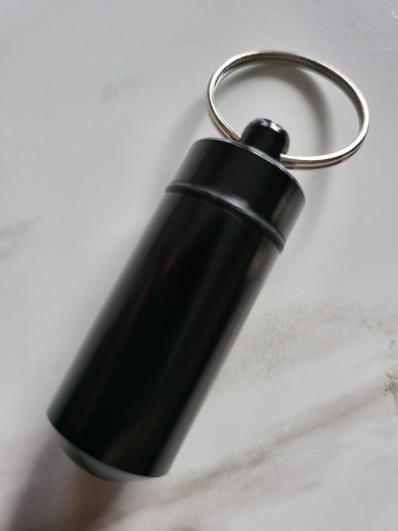 1 FDA Medicine Pill Capsule Mini Bottle Drug Portable Container Holder Keychain