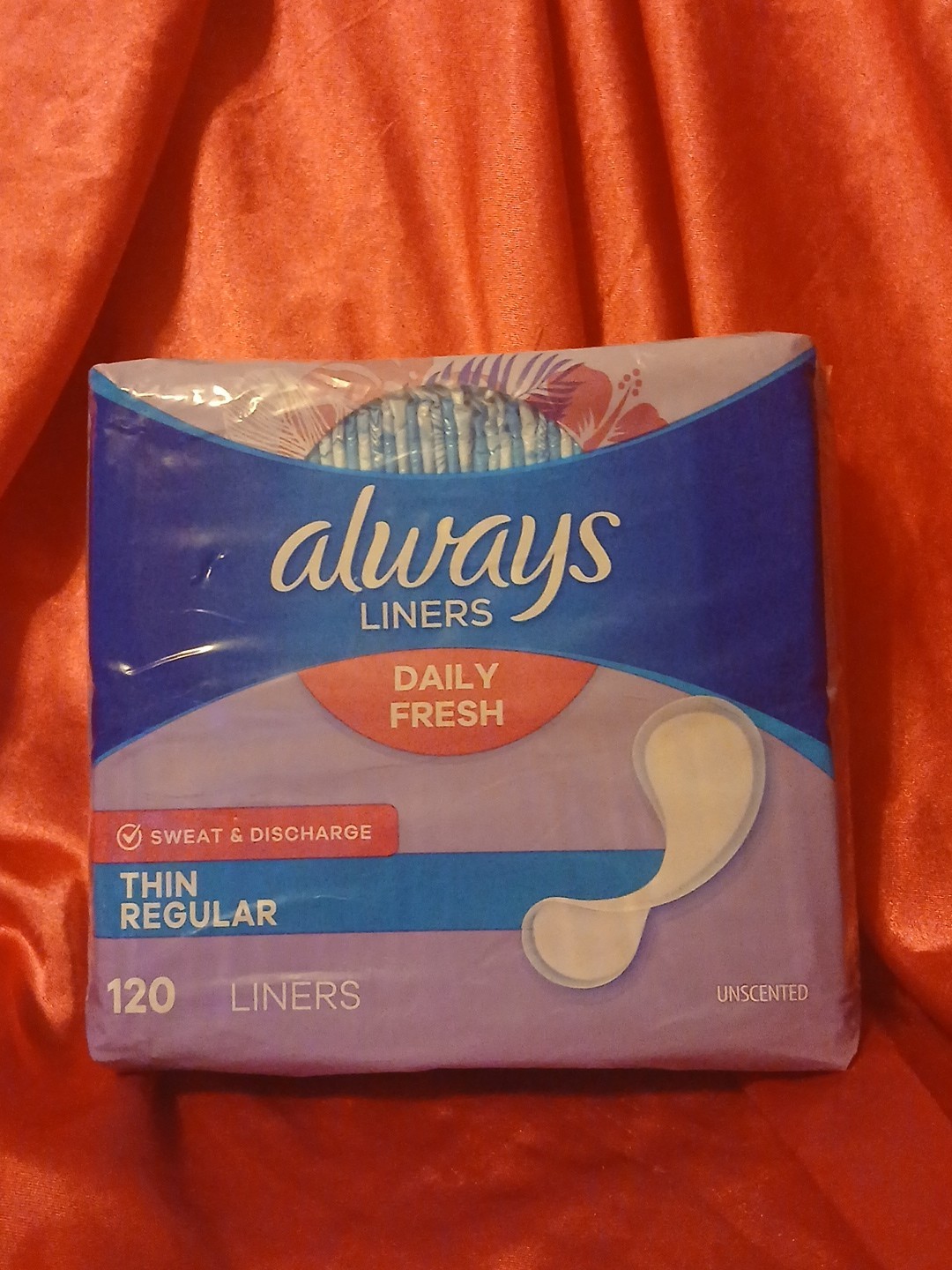 Always Daily Fresh Thin Liners Regular 120 Count Unscented