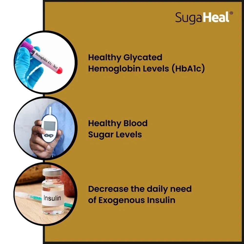 SugaHeal 90 tablets Healthy Blood Sugar Level Ayurvedic Clinically Proven Patent