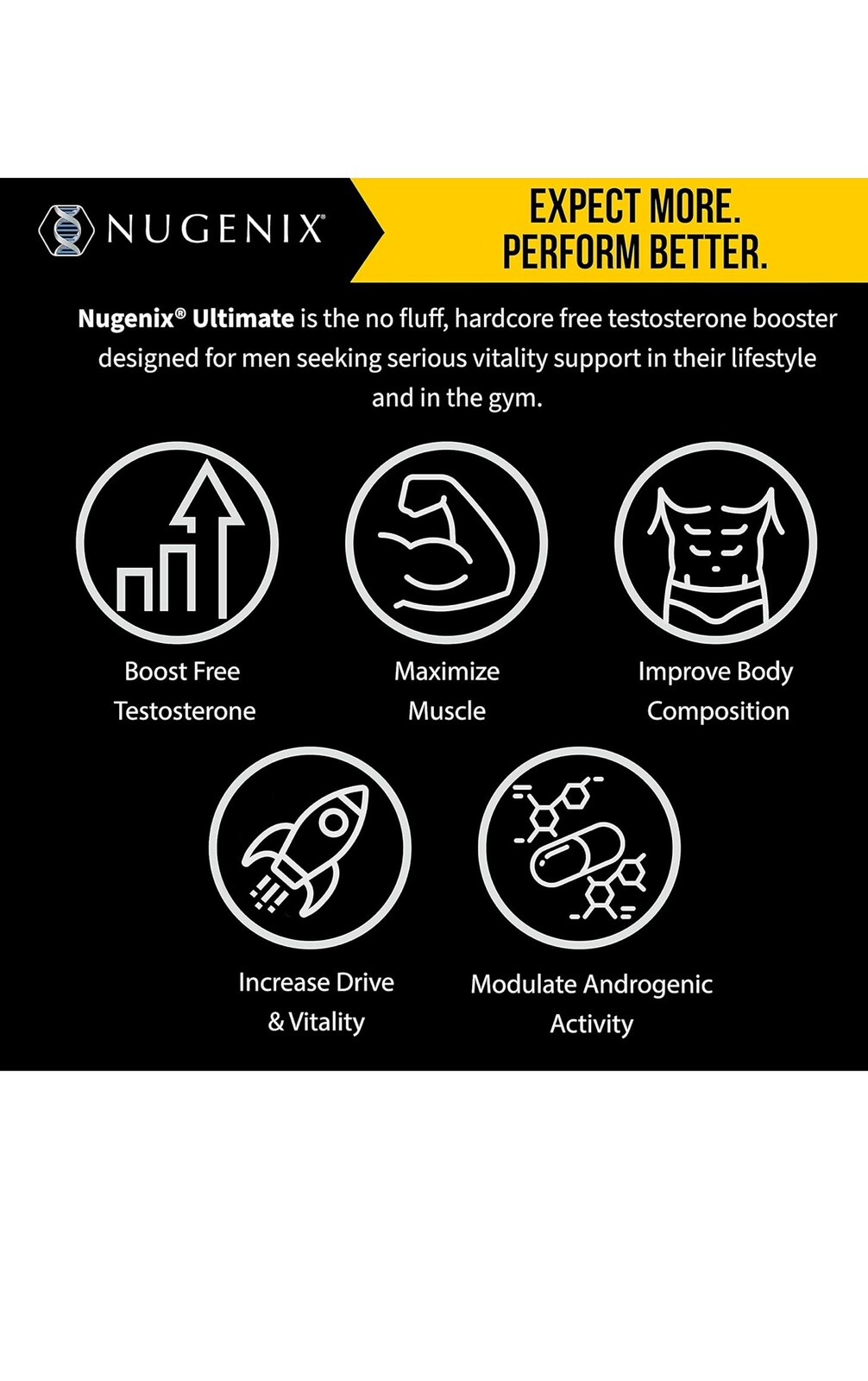 Nugenix Total-T Ultimate -Free and Total Testosterone Booster Supplement for Men