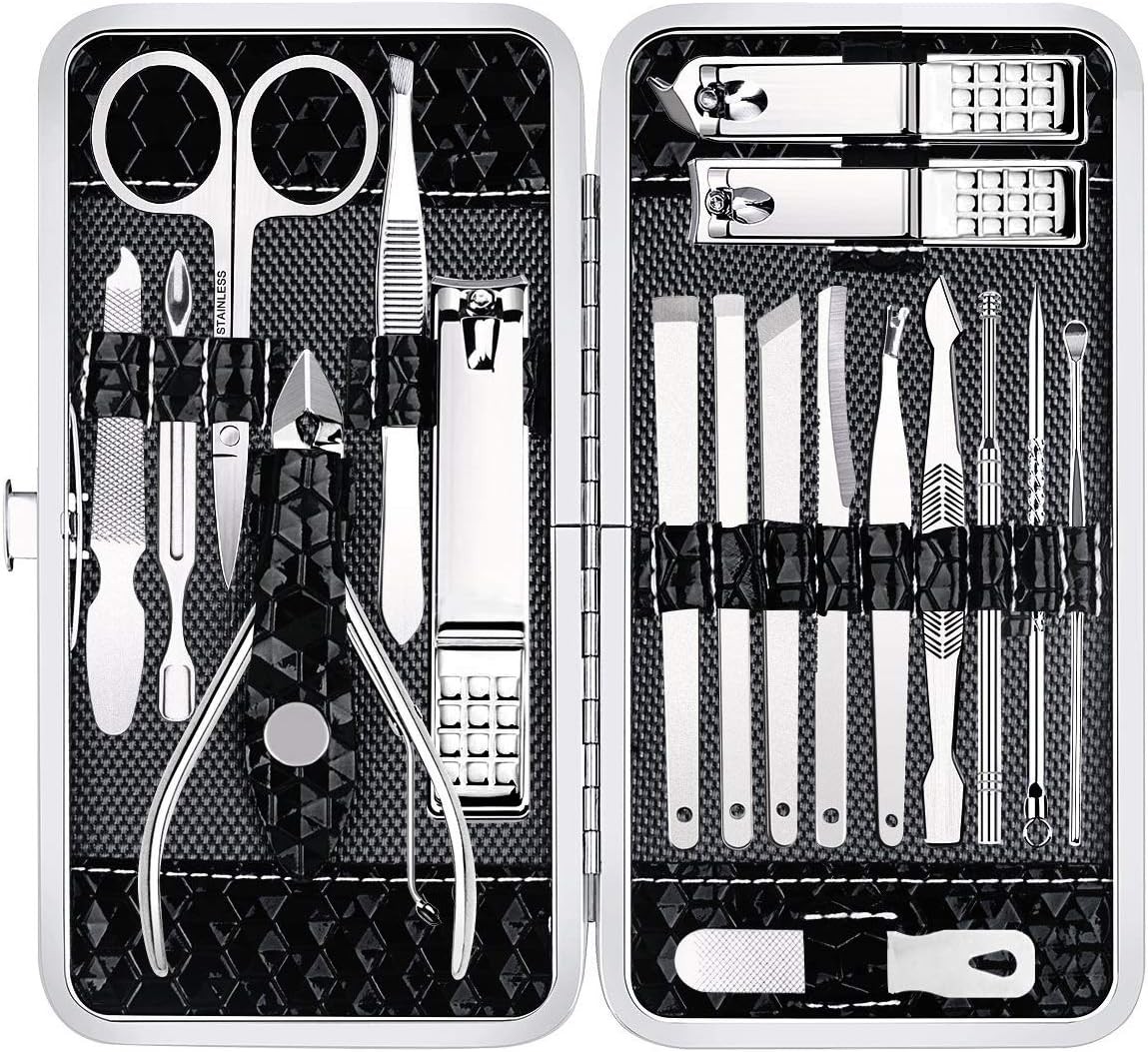 Yougai Nail Clippers Set – 18 Pcs Professional Manicure Pedicure Kit Gifts for F