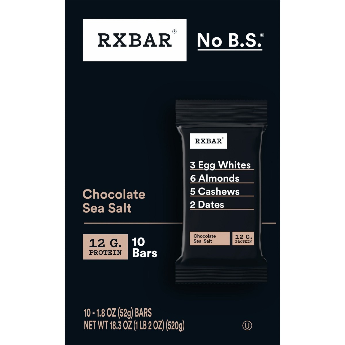 RXBAR Chocolate Sea Salt Protein Bars – 18.3oz/10ct