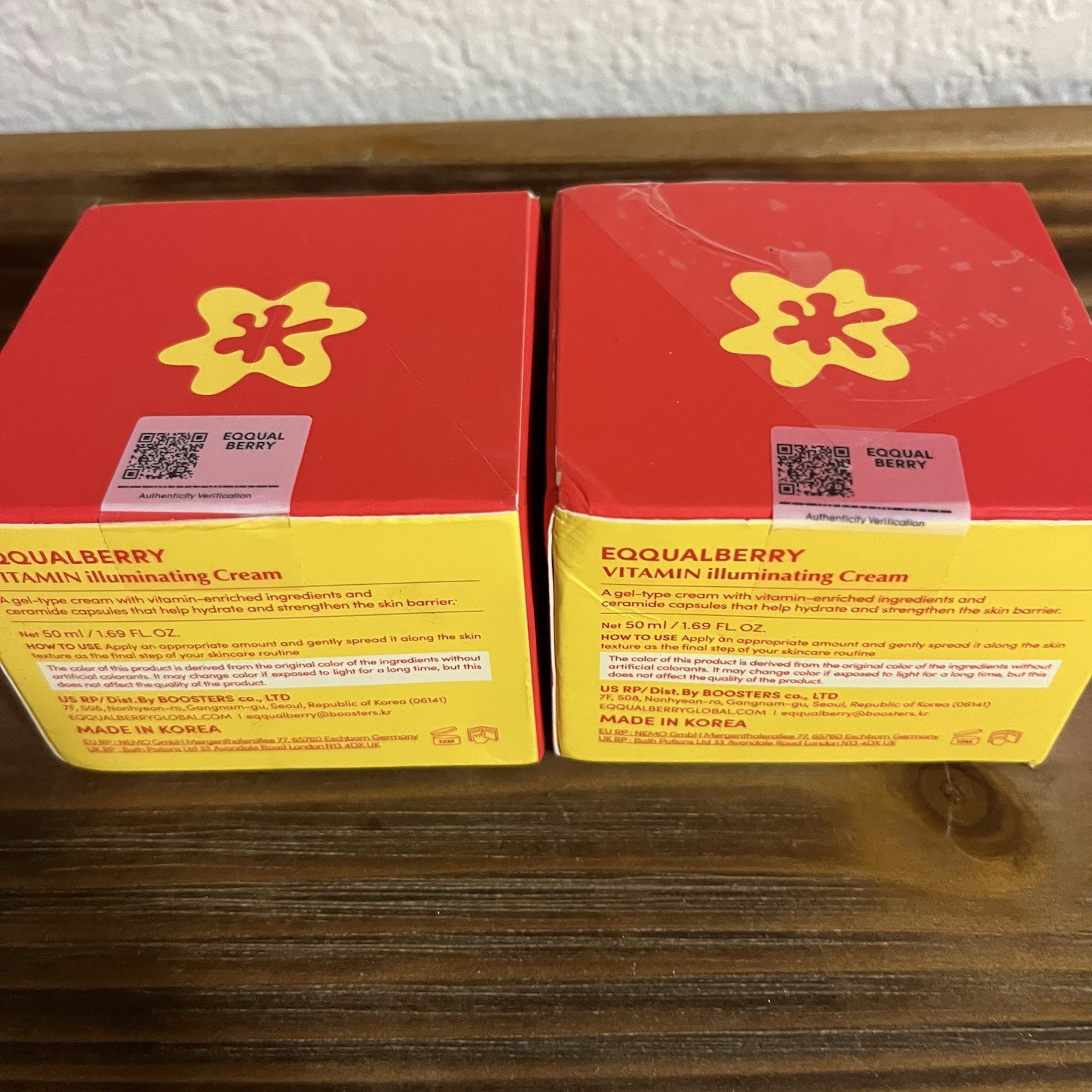 Lot Of 2 EQQUALBERRY Vitamin Illuminating Cream Glow Filter Vit C Exp: 12/2029