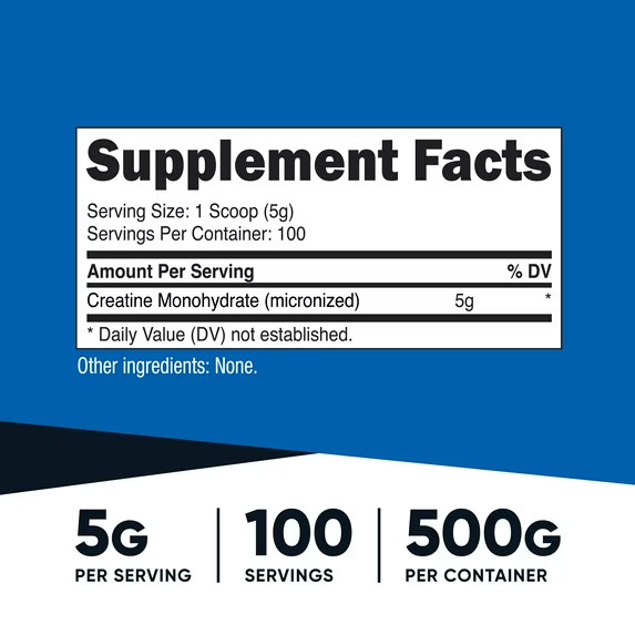 2pk Nutricost 500gCreatine Monohydrate Powder Non GMO Gluten Free Gym Supplement