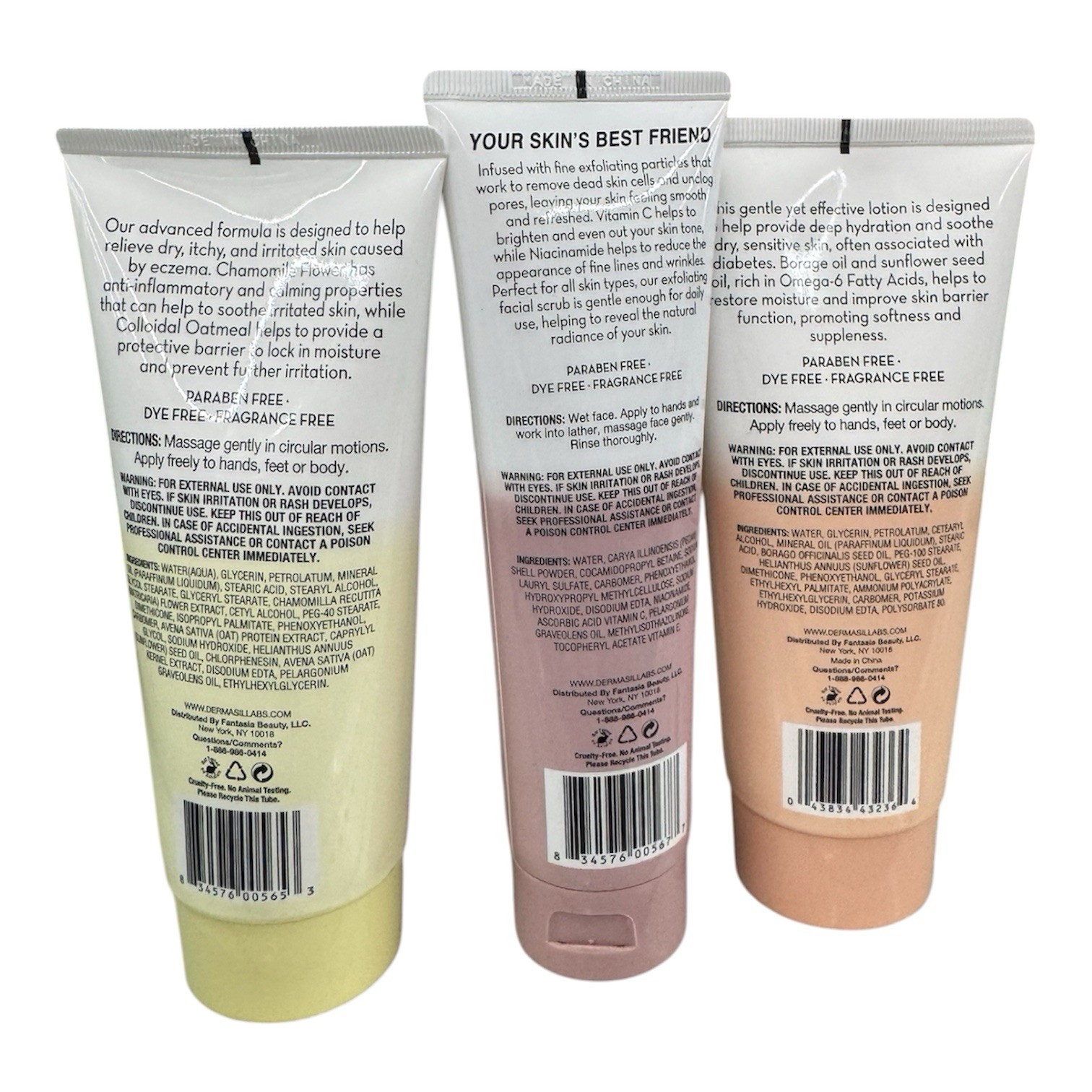 Dermasil Labs 3pc Set: Eczema Relief Body Lotion 6oz + Facial Scrub 5oz