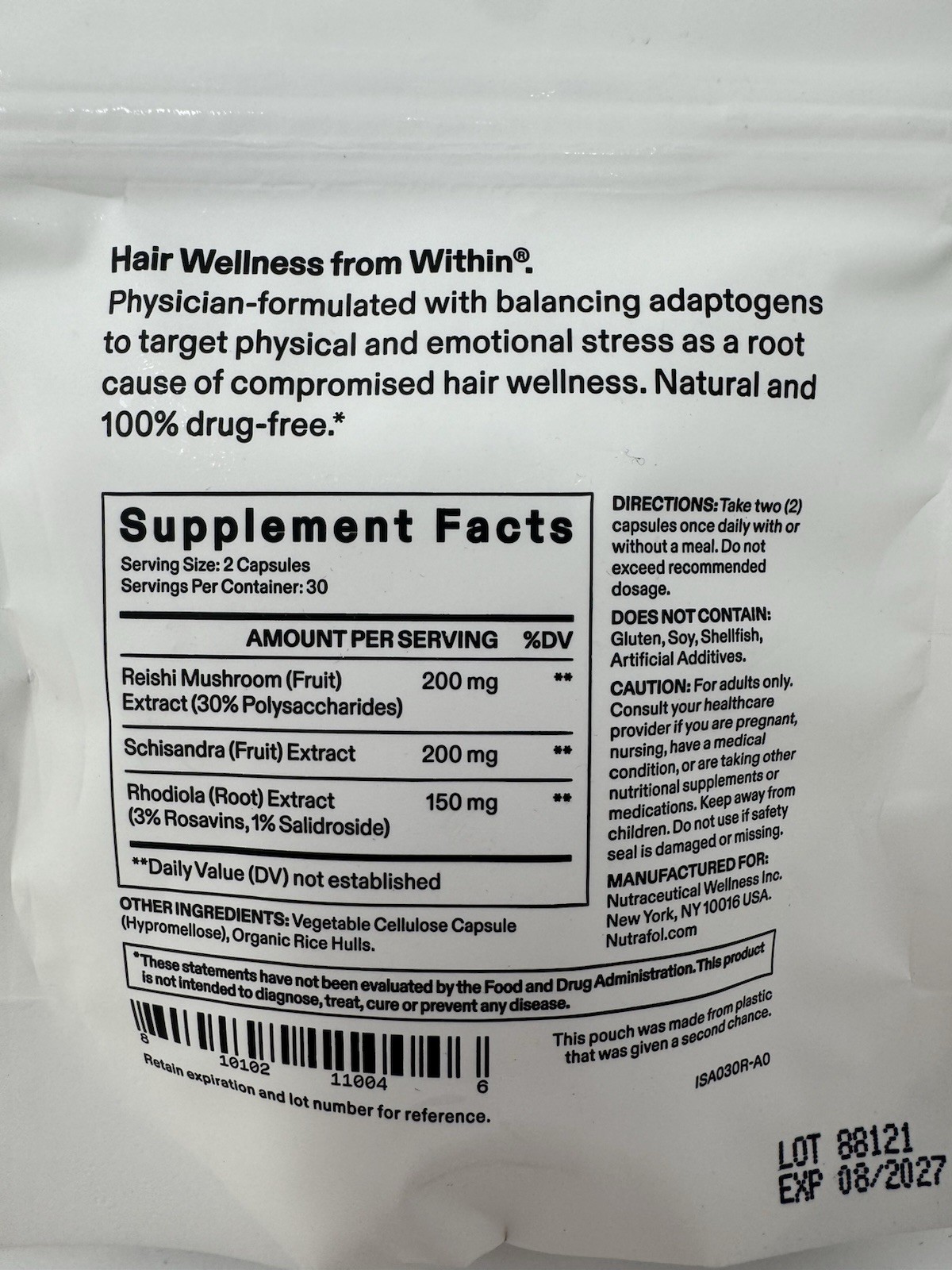 New NUTRAFOL Stress Adaptogen Hair Wellness Booster – 120 CAPSULES Exp 08/27